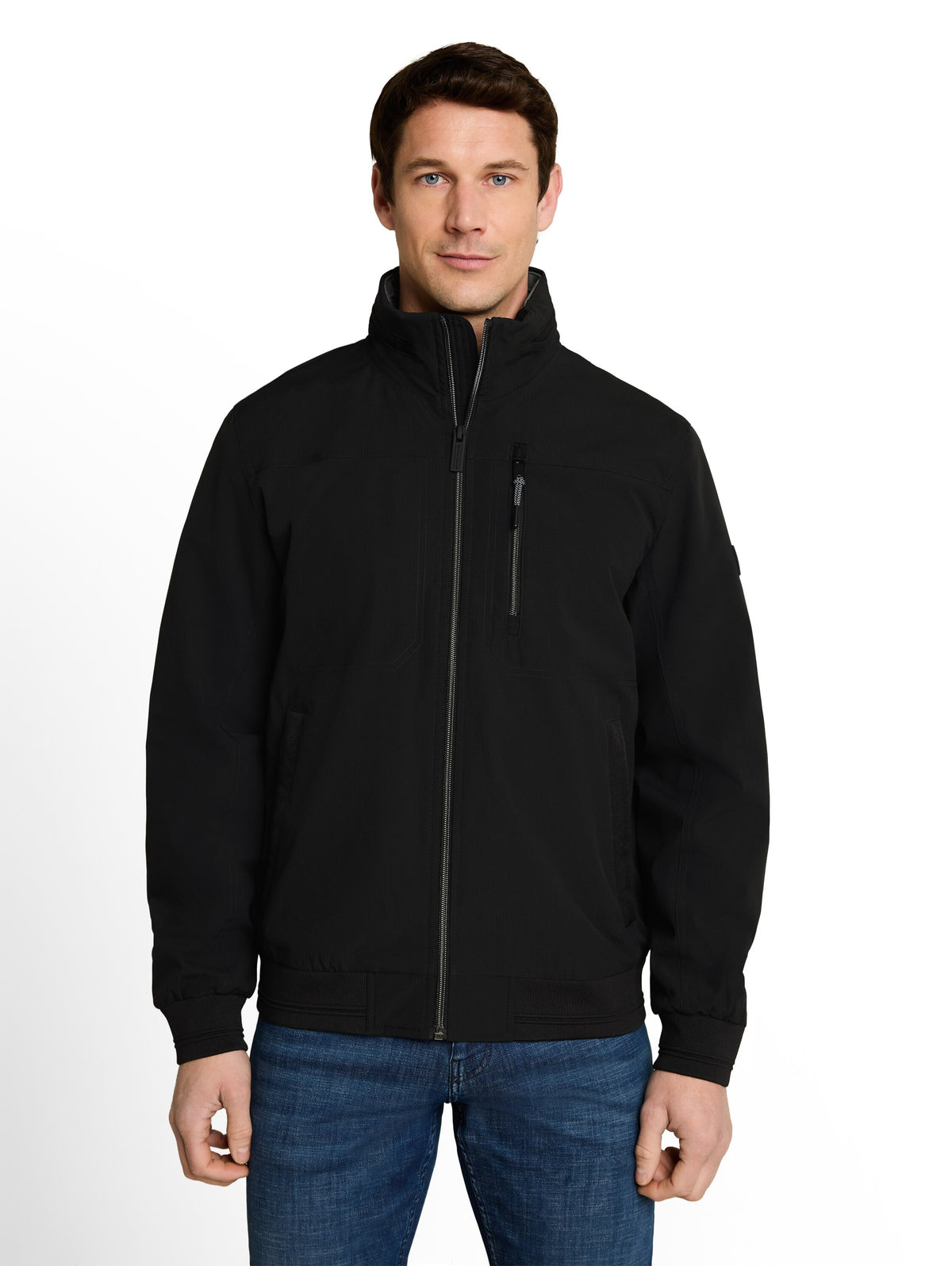 Tom Tailor Black Blouson Jacket with Stow-Away Hood