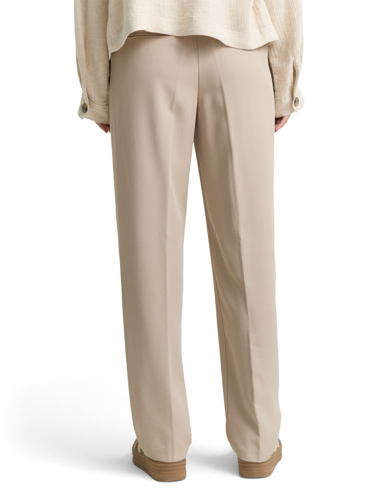 Tom Tailor Soft Taupe Grey Loose Straight Pants