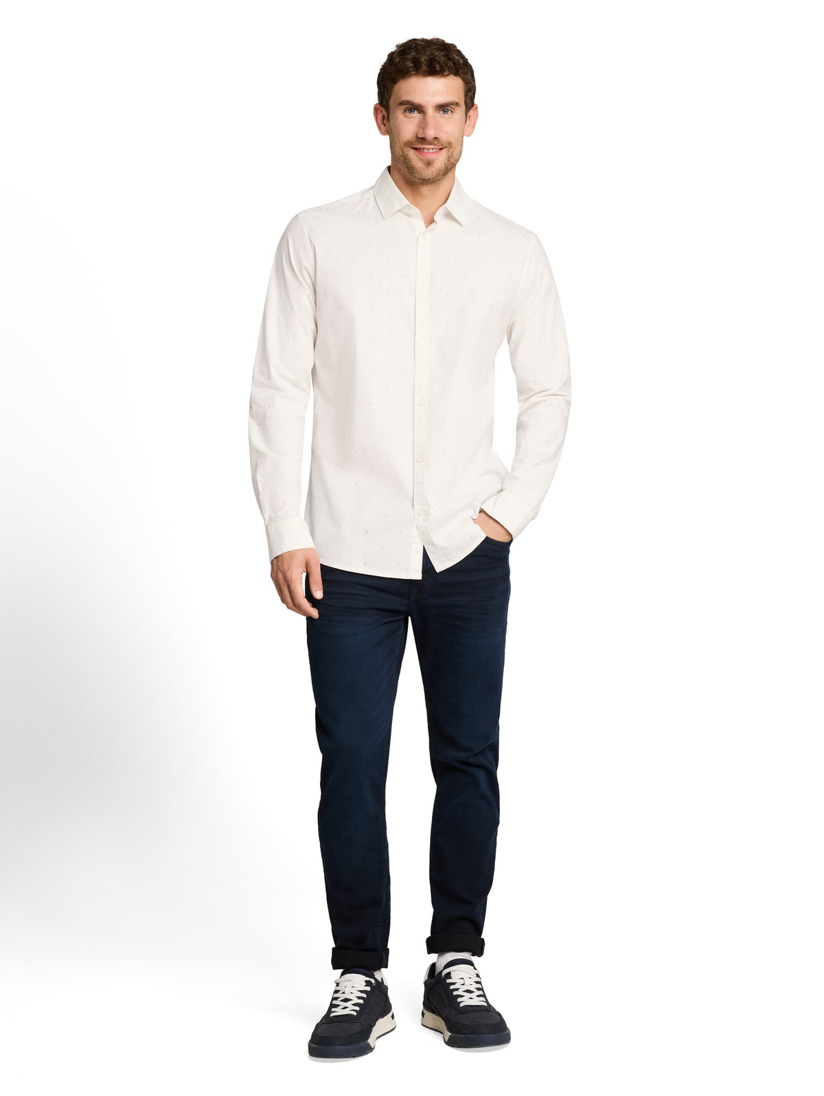 Tom Tailor White Fitted shirt with stretch