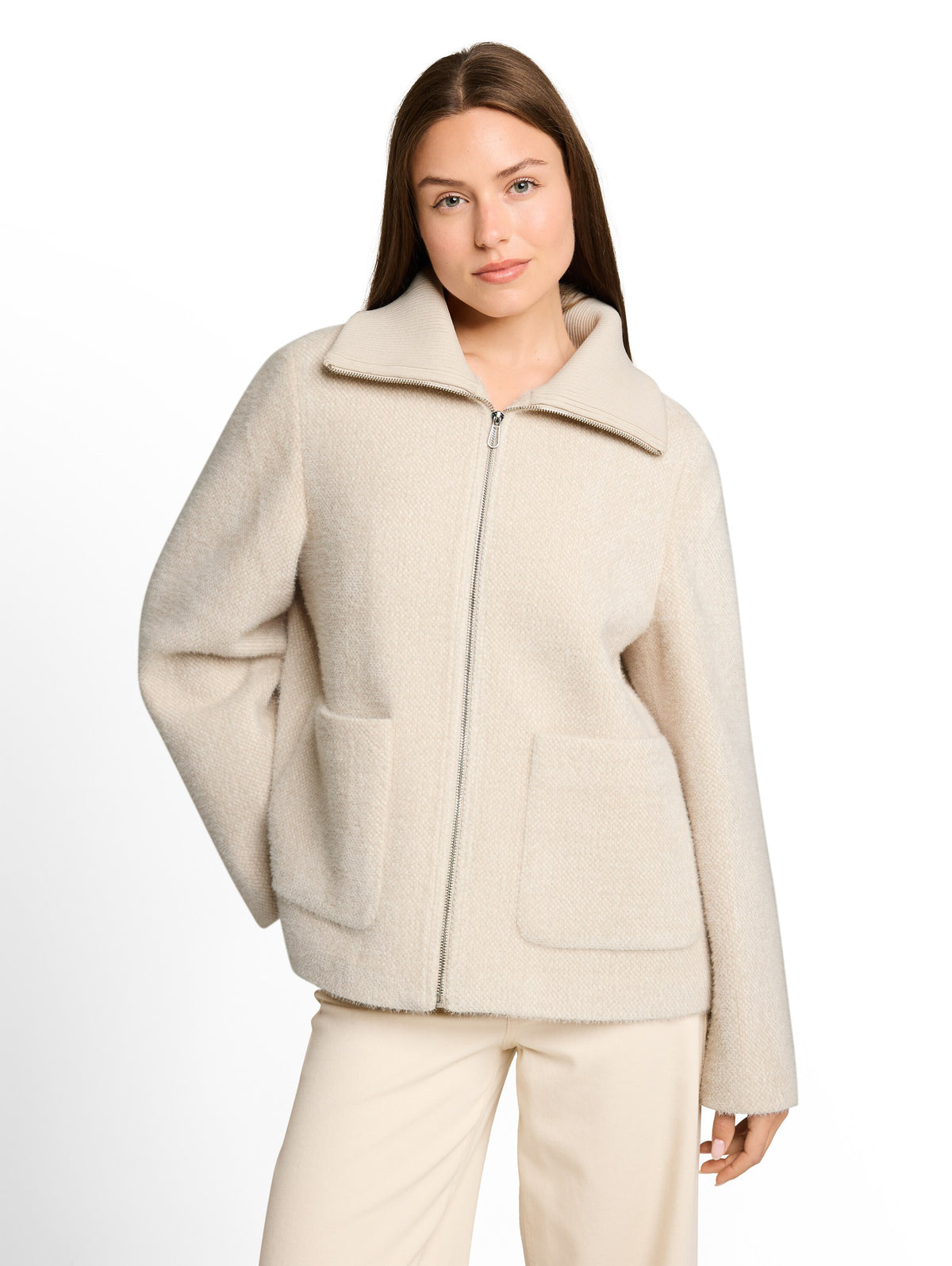 Tom Tailor Beige Cosy Jacket With Pockets