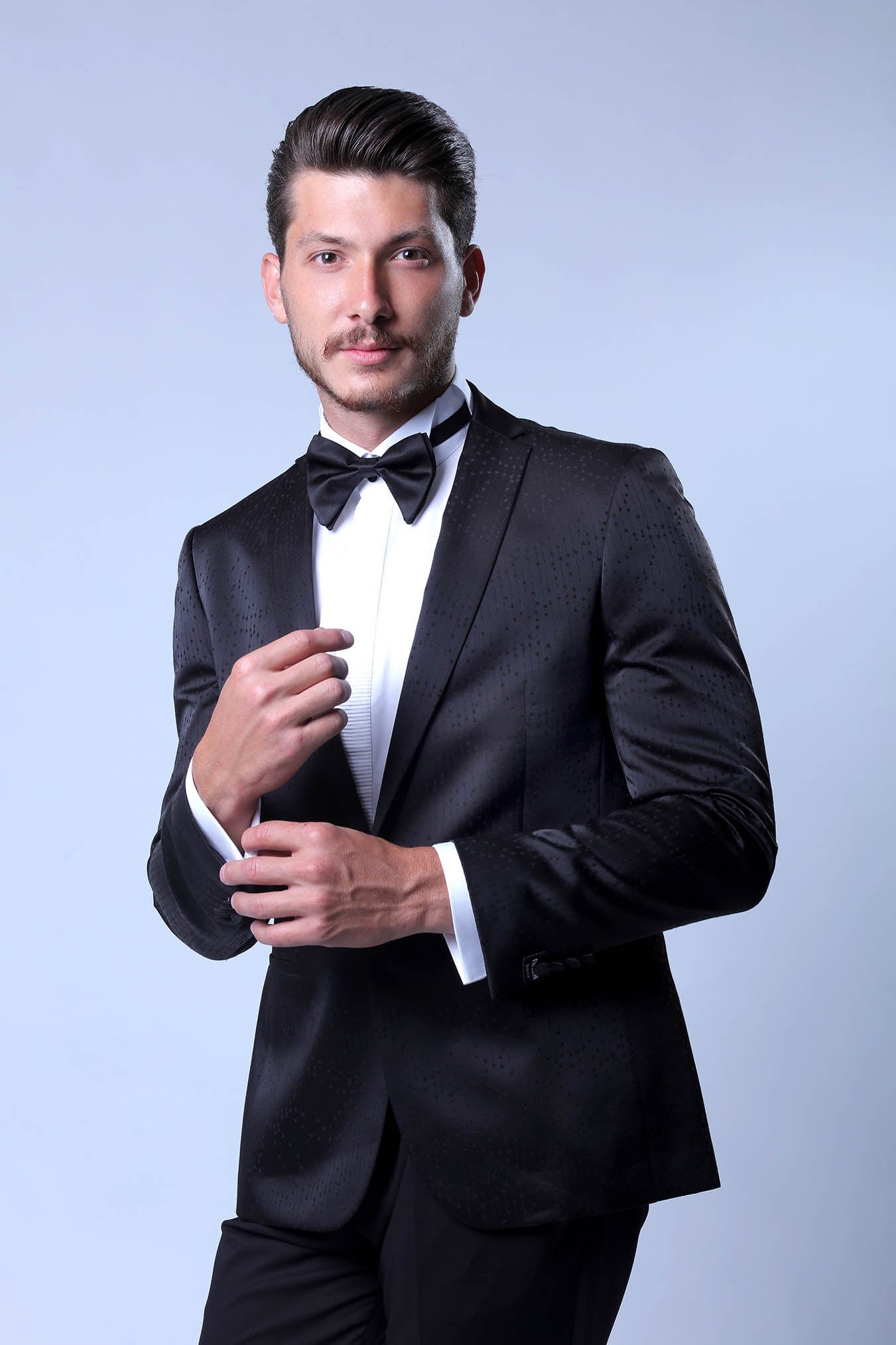 Men Ghost Black Fancy Classic Tuxedo With Pointed Design