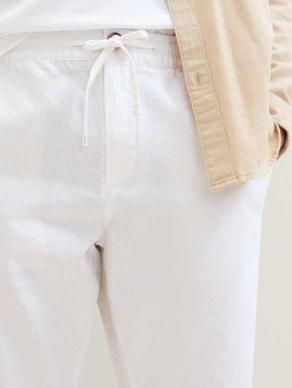 Tom Tailor White Linen Pants With Four Pockets