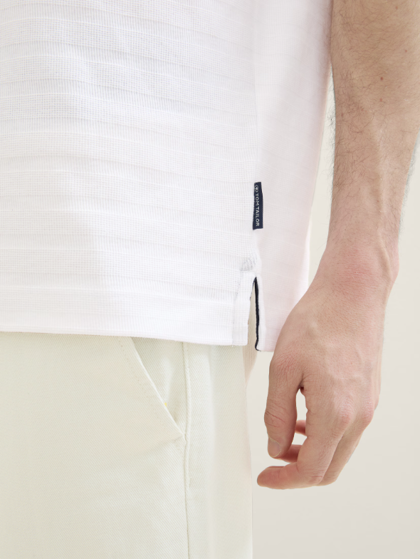 Tom Tailor White Polo With Pocket Style