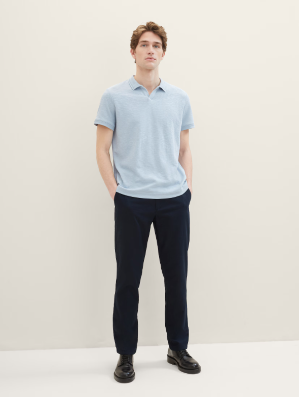 Tom Tailor Navy Linen Pants With Four Pockets
