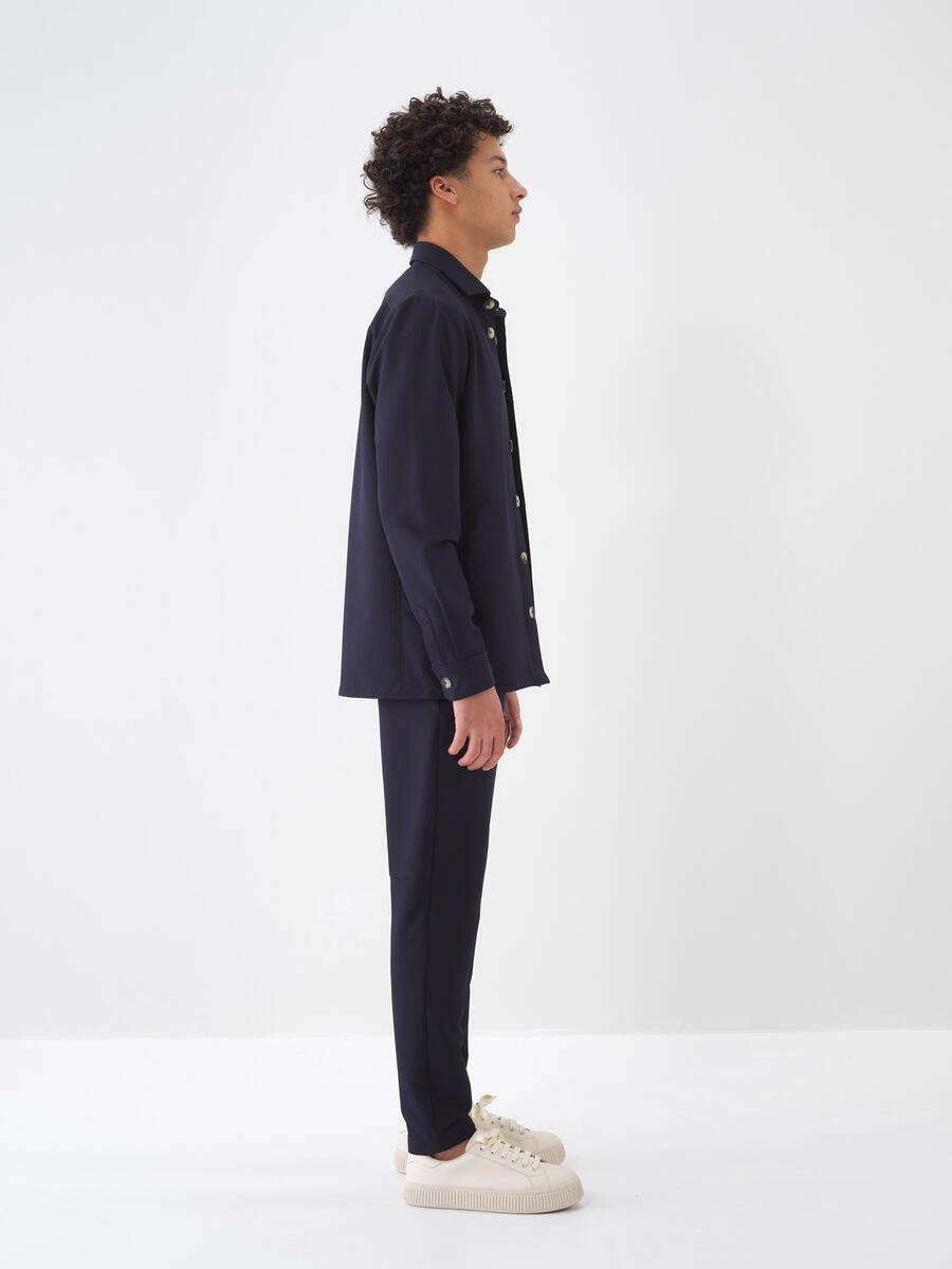 Xint Slim Fit Thin Navy Jacket with Pocket