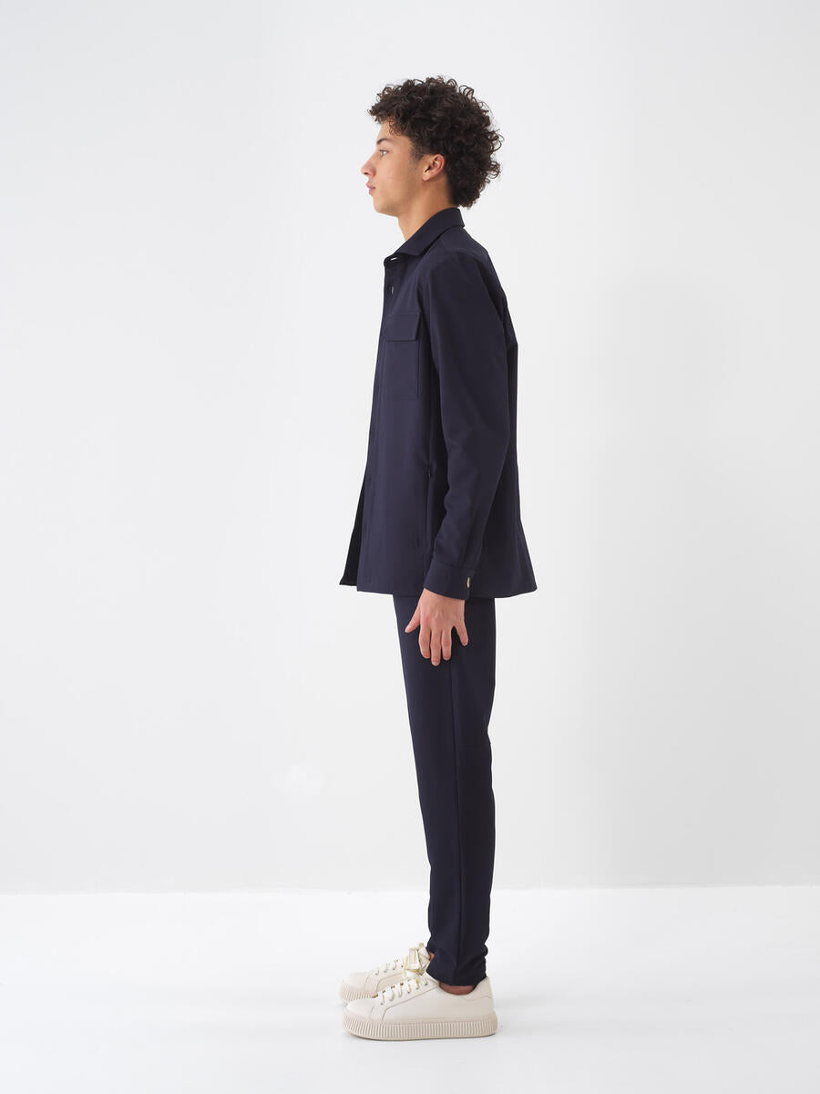 Xint Slim Fit Thin Navy Jacket with Pocket