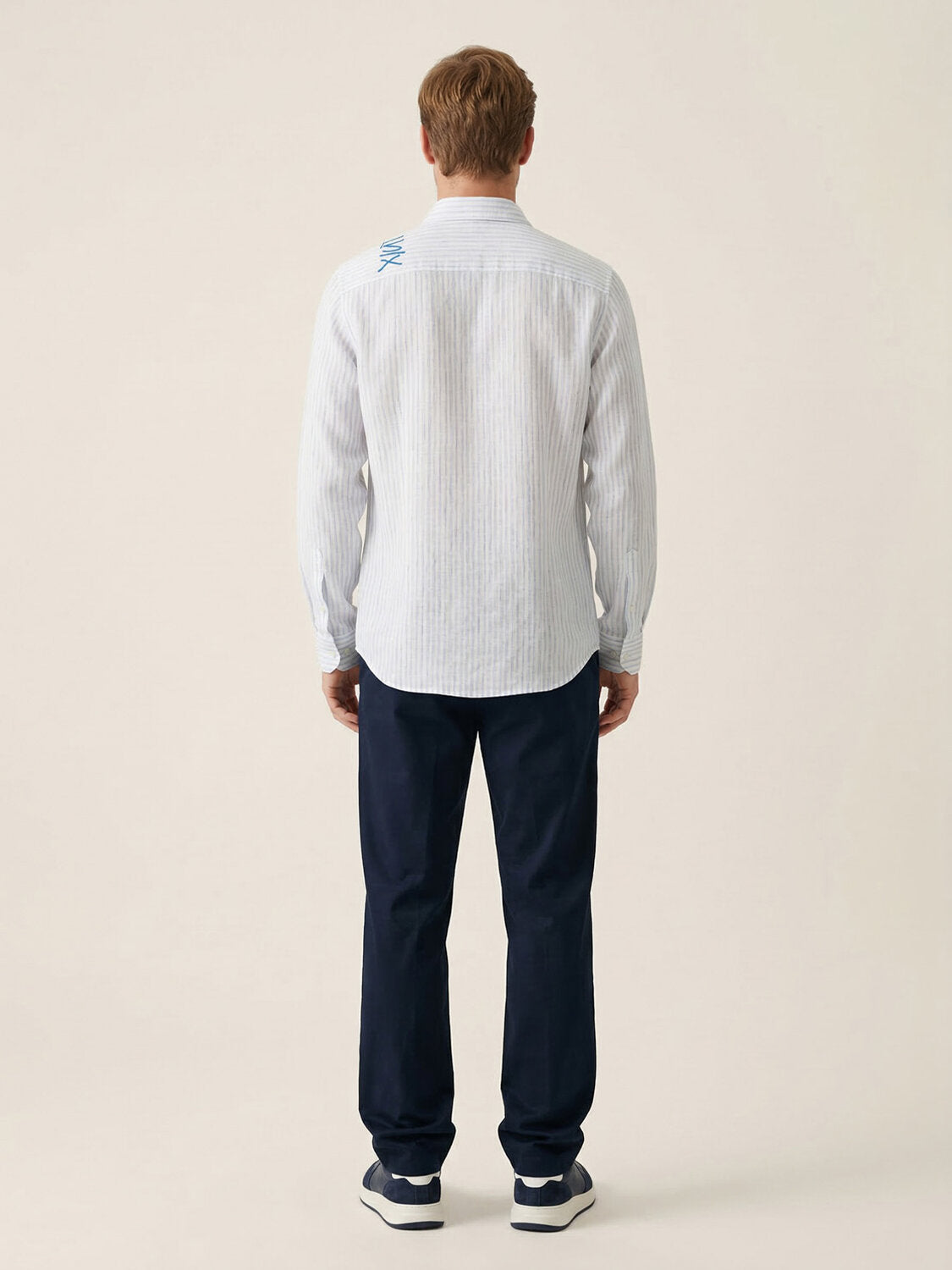 Xint Blue Linen Regular Fit Shirt