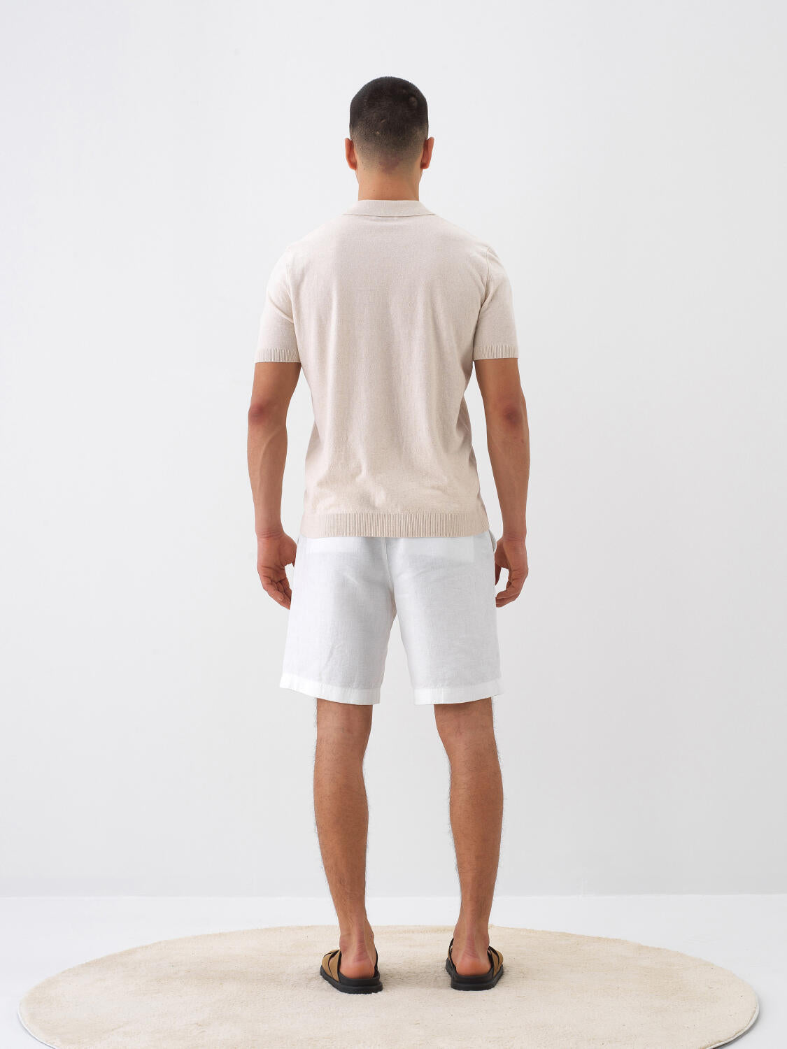 Xint Beige Oversizer Linen Polo