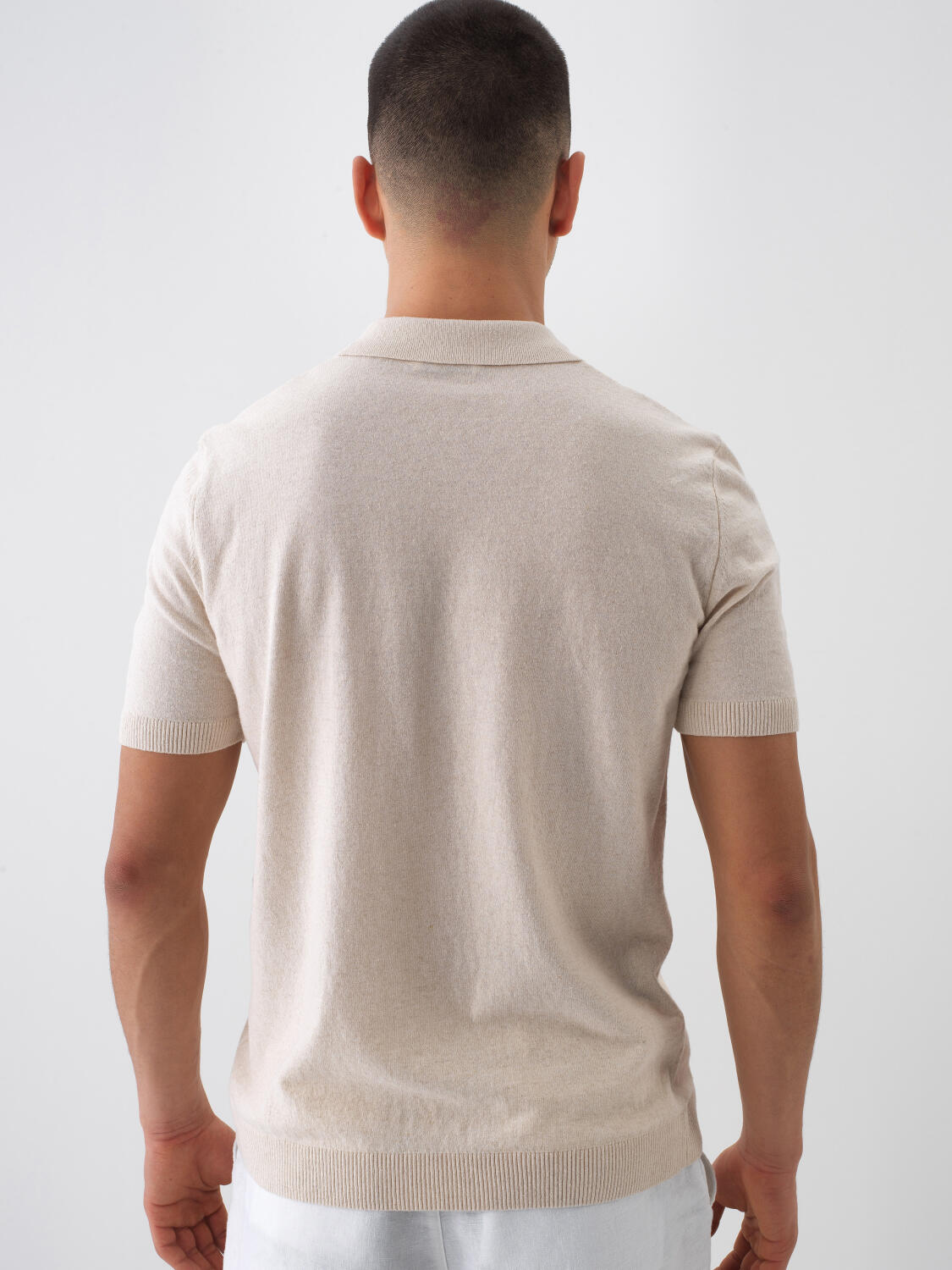 Xint Beige Oversizer Linen Polo