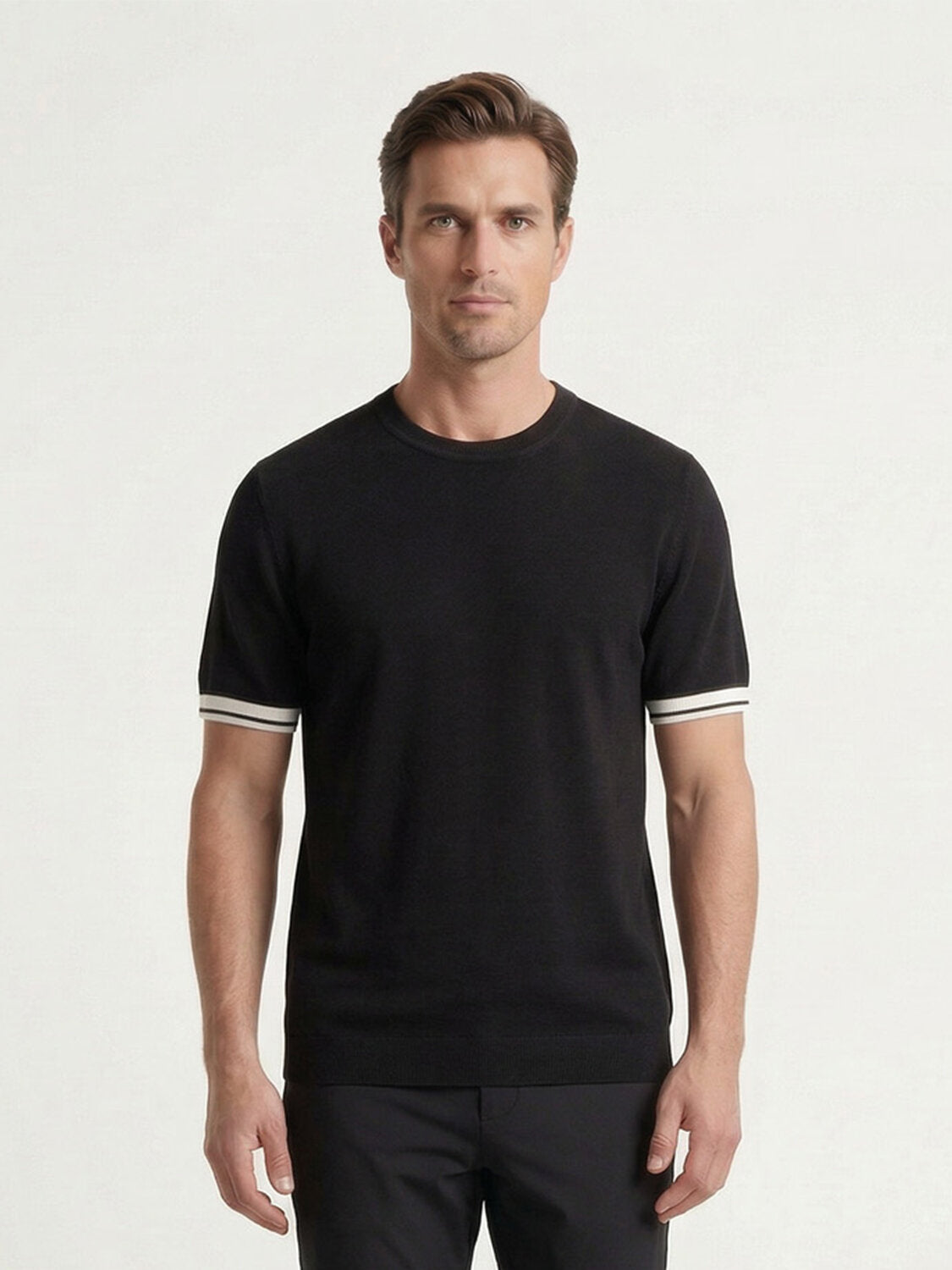Xint Black Short Sleeved Regular Fit T-Shirt