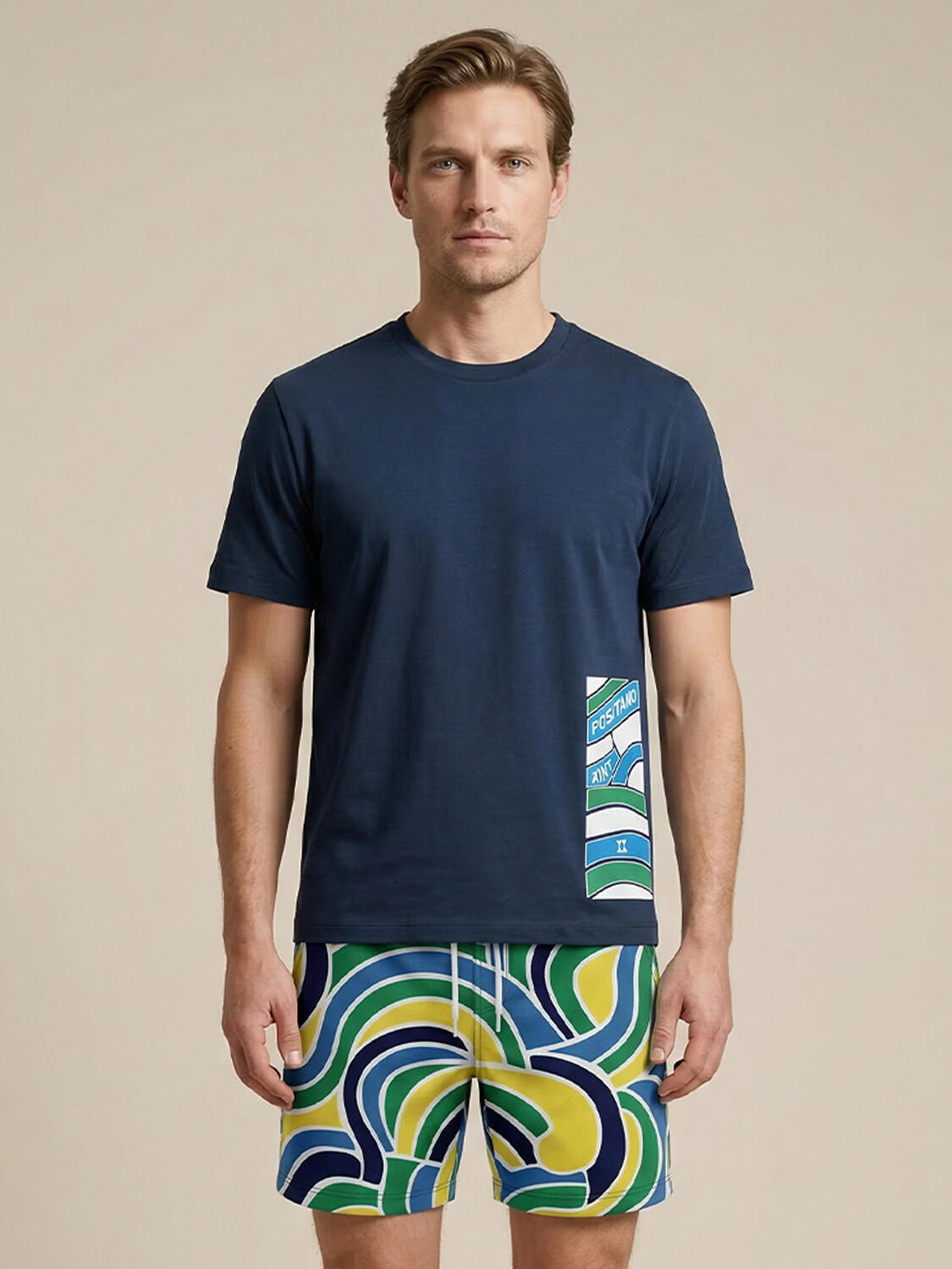 Xint Yellow Mixed Color Regular Fit Shorts