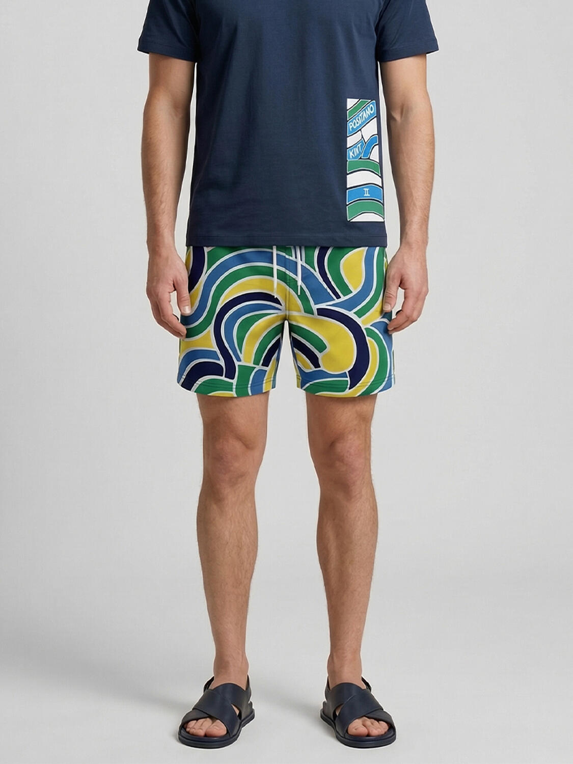 Xint Yellow Mixed Color Regular Fit Shorts