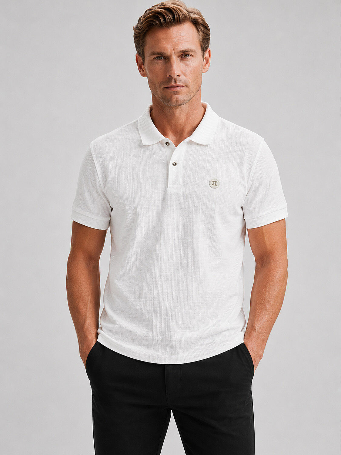 Xint Short Sleeved White Polo