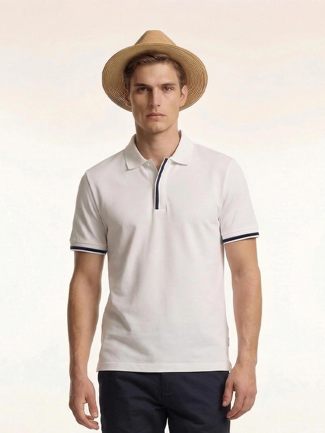 Xint White Slim Fit Polo