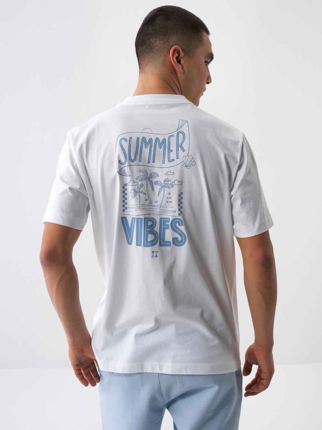 Xint White Regular Fit T-shirt With Back Design