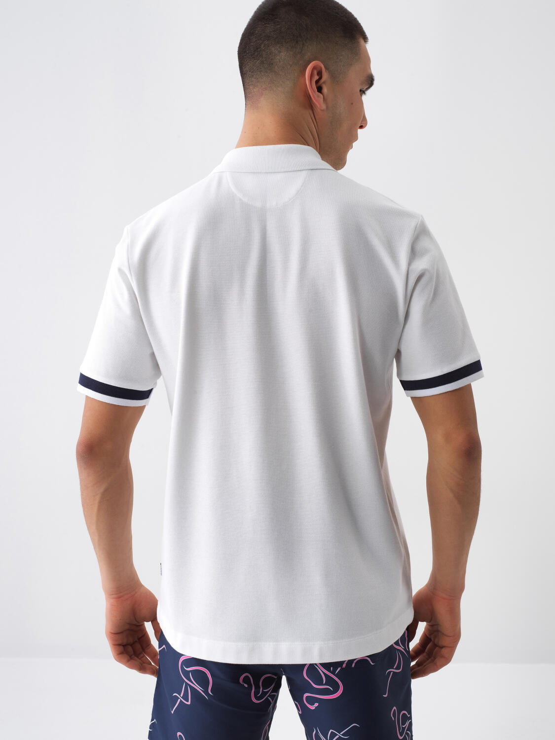 Xint White Cotton Polo With Design