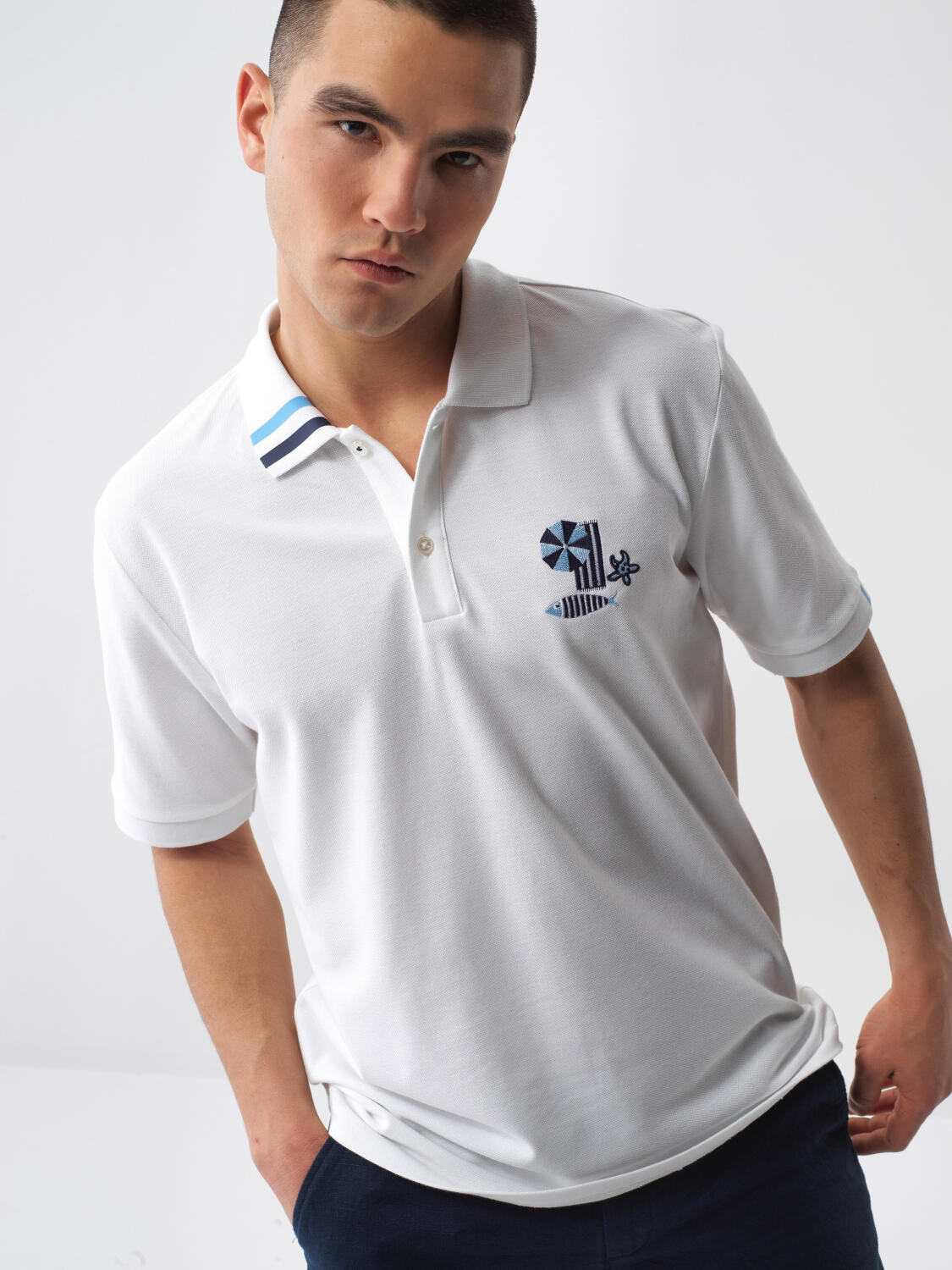 Xint White Regular Fit Cotton Polo