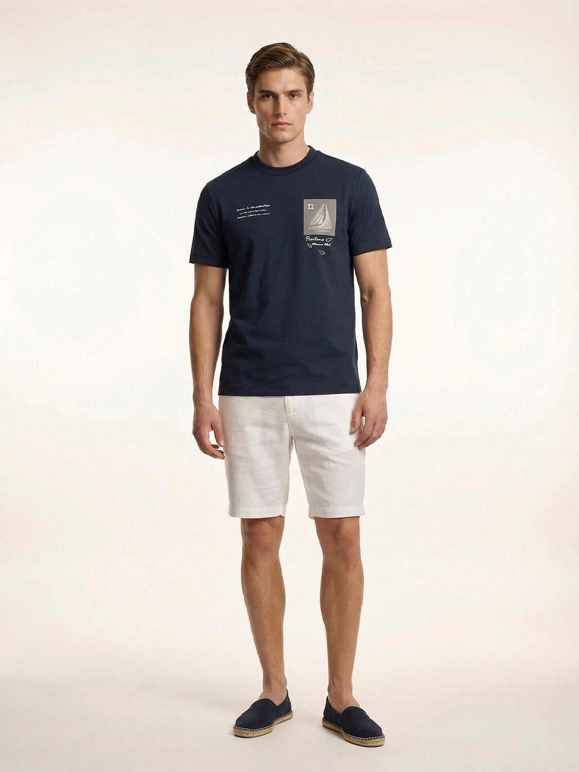 Xint Navy Regular Fit Printed T-Shirt
