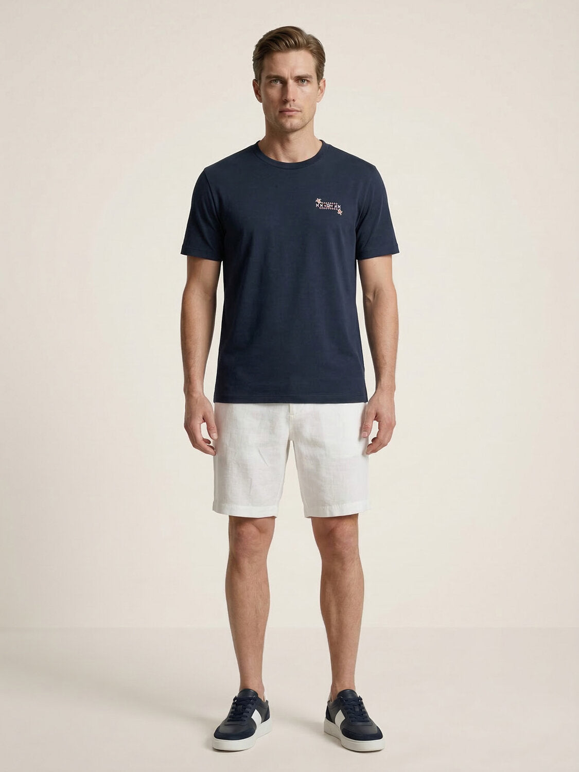 Xint Navy Back Design Short Sleeved Regular Fit T-shirt
