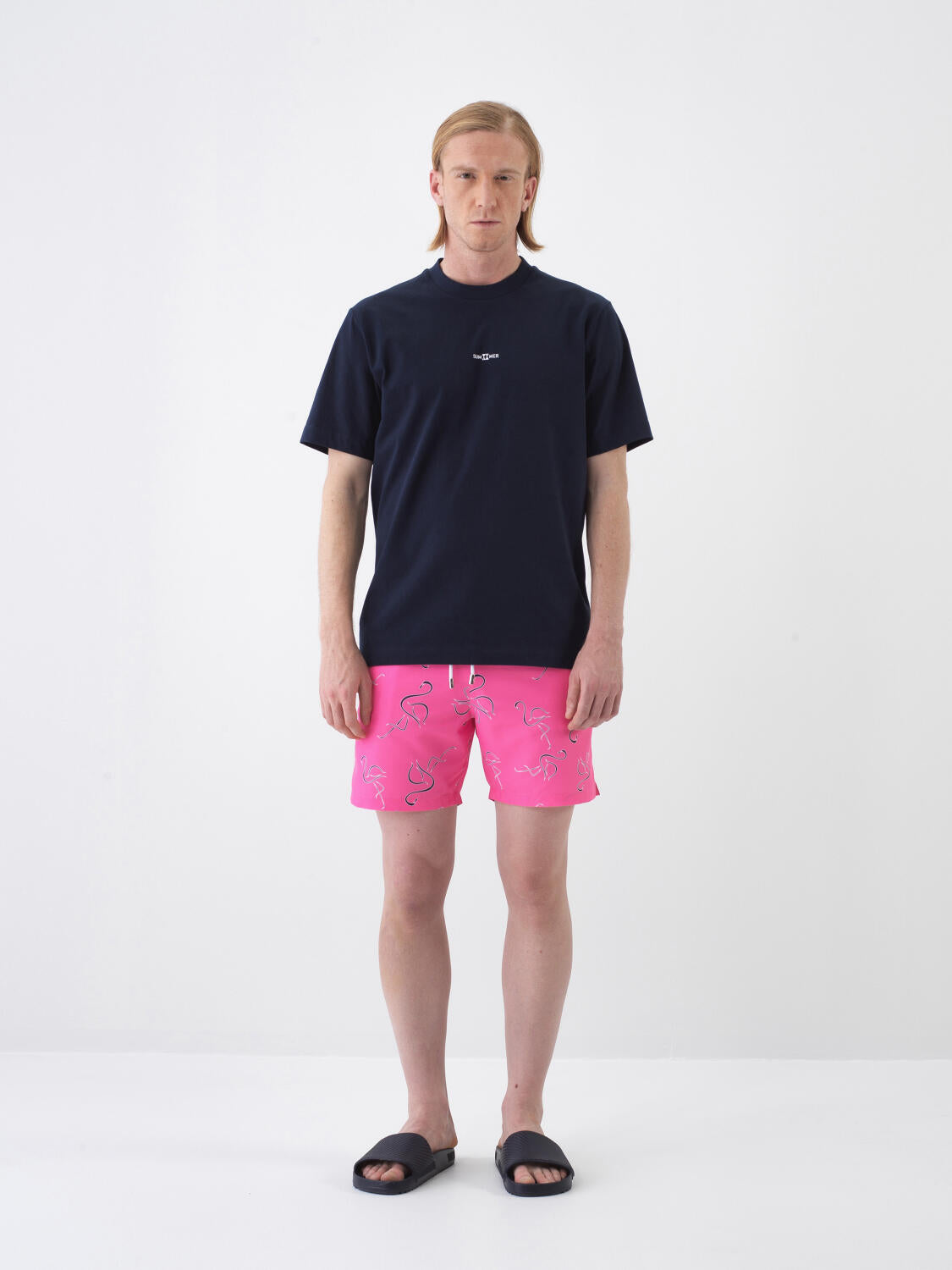 Xint Navy Regular Fit T-shirt With Back Design