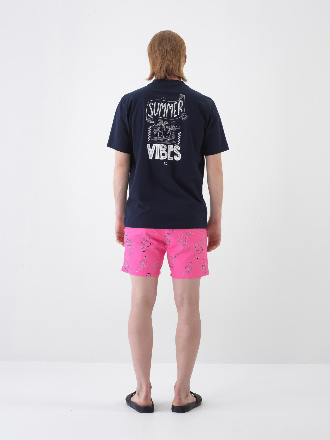 Xint Navy Regular Fit T-shirt With Back Design