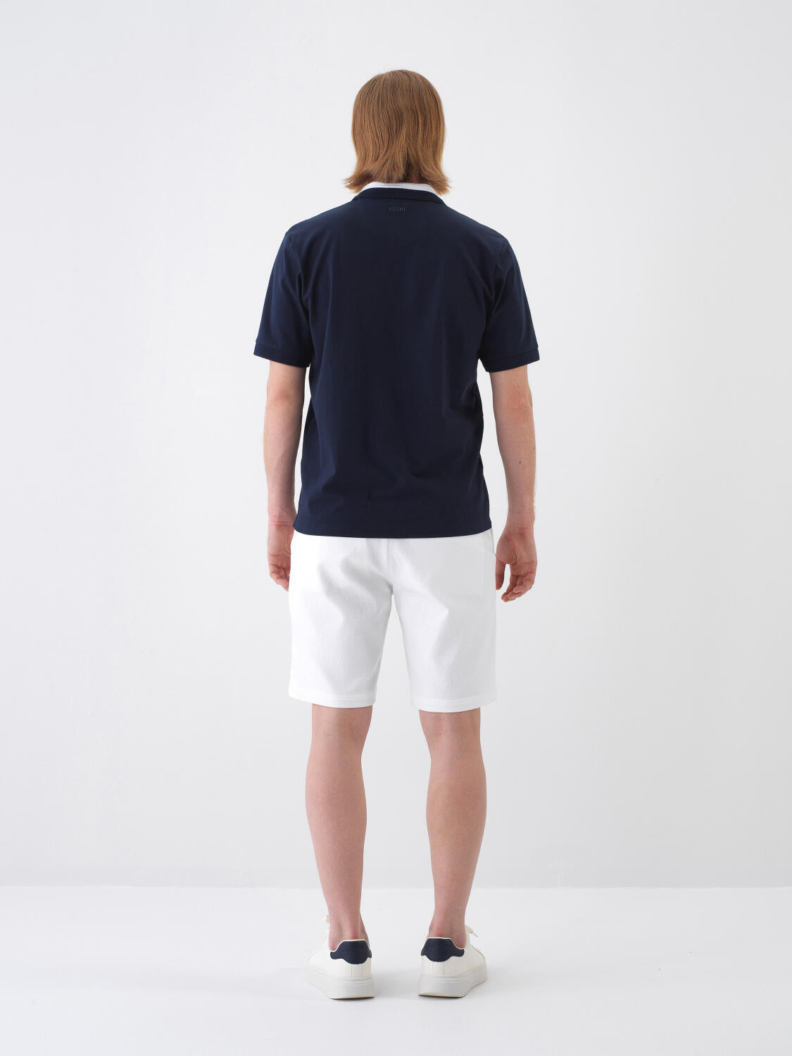 Xint Slim Fit Navy Cotton Polo