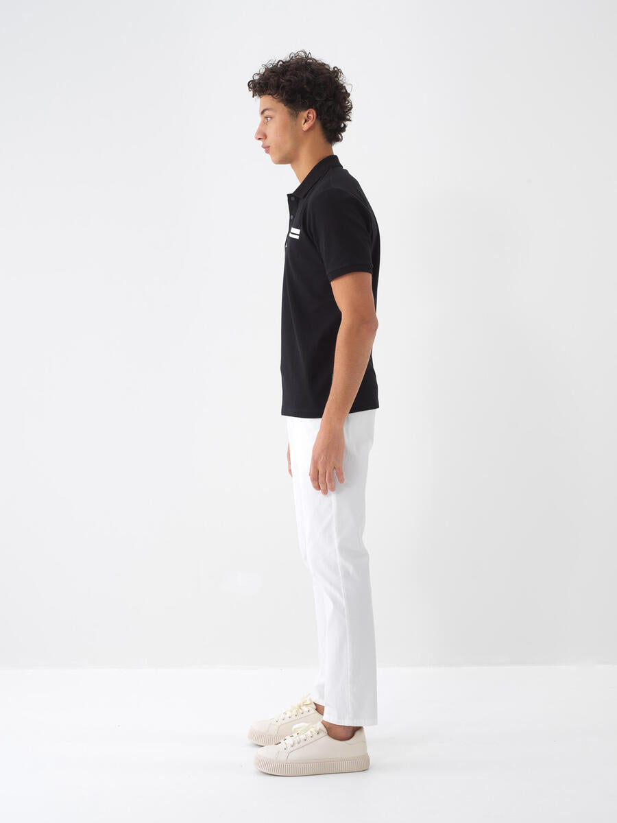 Xint Men Black Polo With Pocket