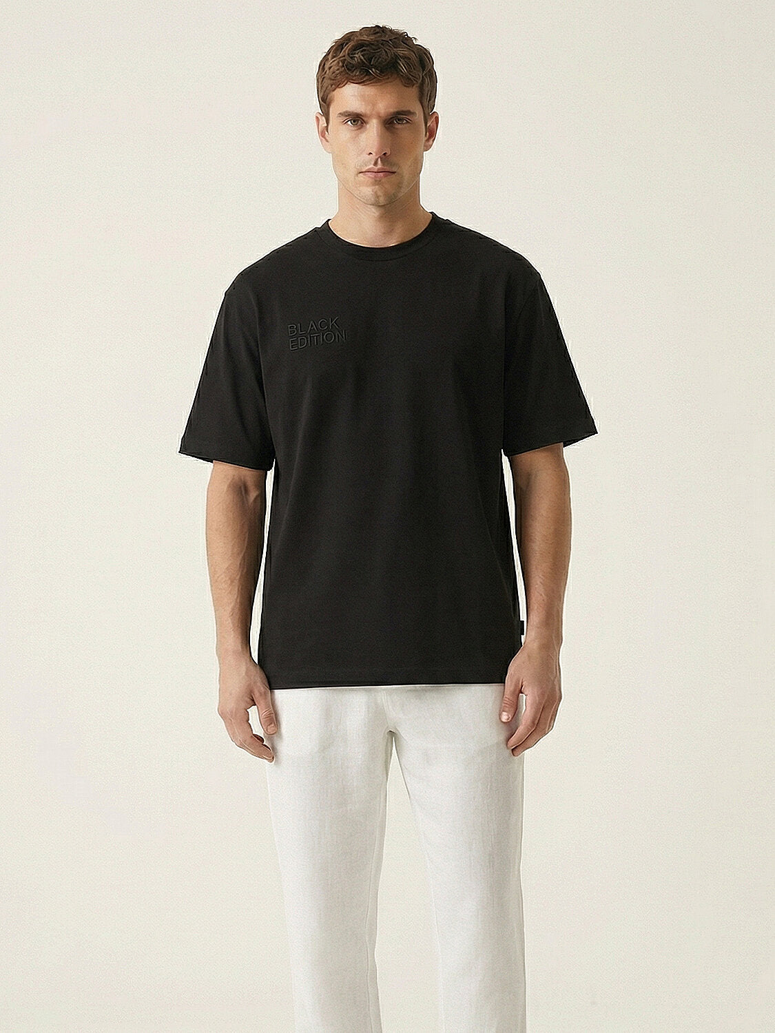Xint Black Cotton Oversized T-Shirt