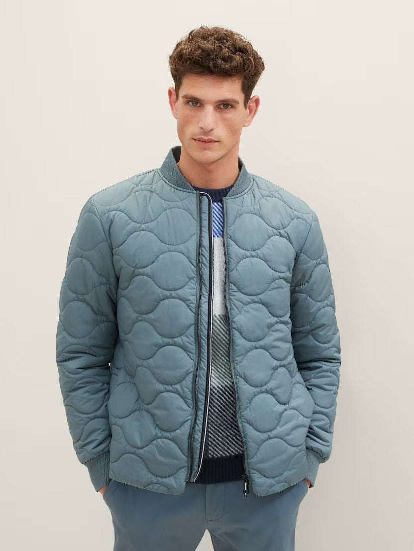Tom Tailor Baby Blue Quilted Bomber Jacket