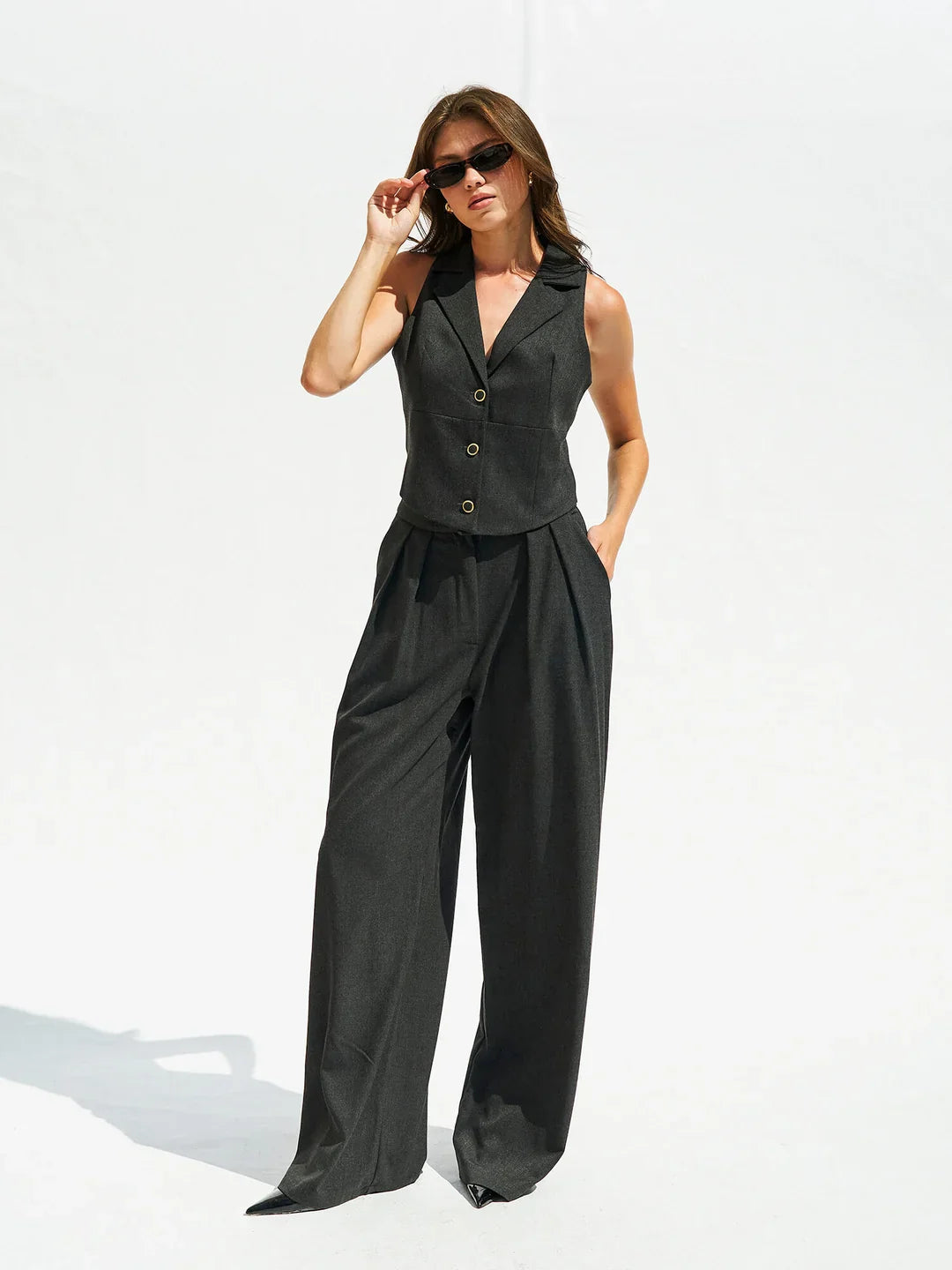 Lefon Front Button Antra Vest