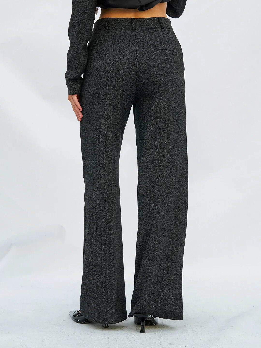 Lefon Back Pocket Black Pant With Flap
