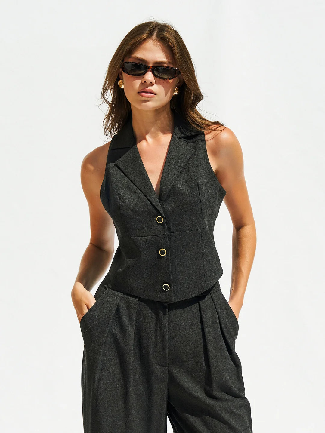 Lefon Front Button Antra Vest