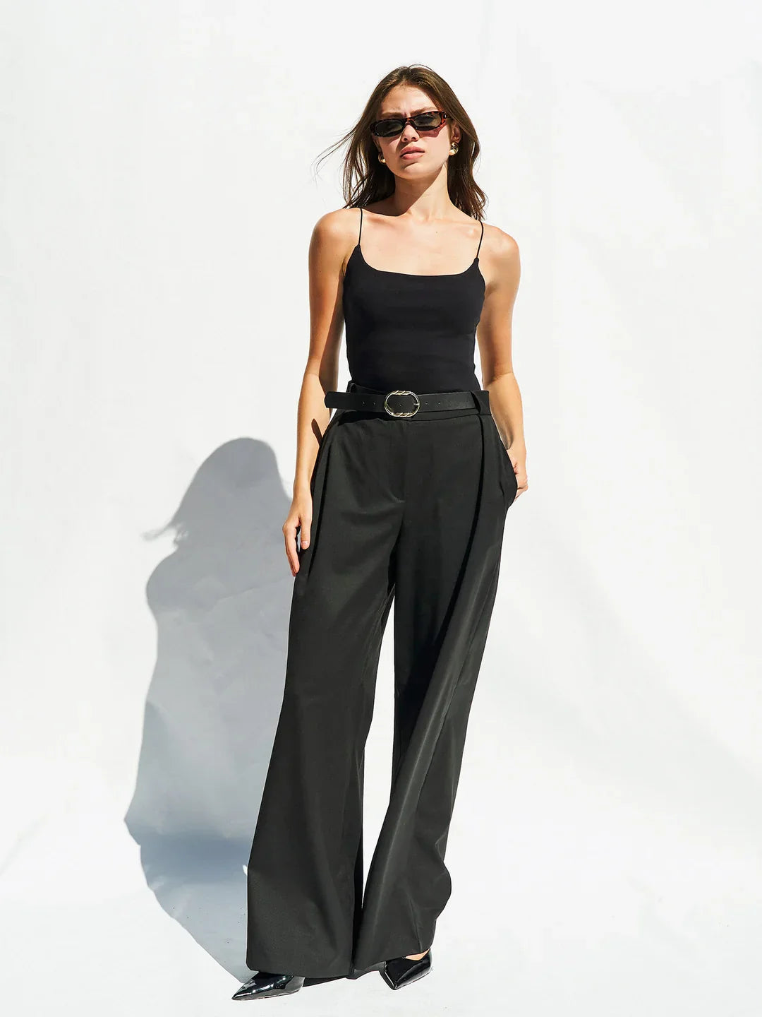 Lefon Black Body Suit With Snap Fasteners at the Bottom