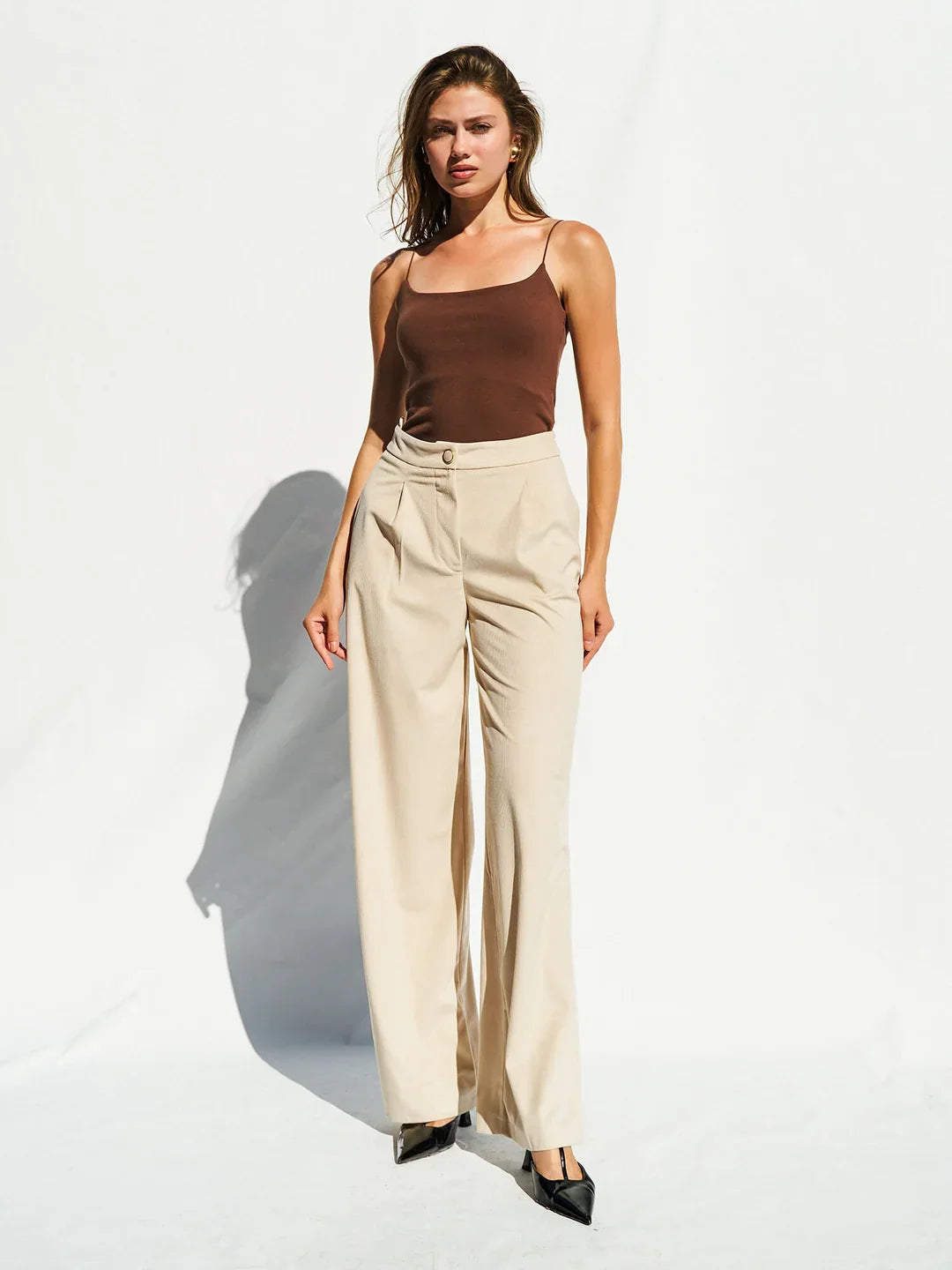 Lefon Brown Body Suit With Snap Fasteners at the Bottom