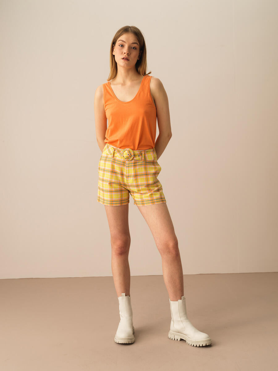 Xint Orange Regular Fit Basic Top