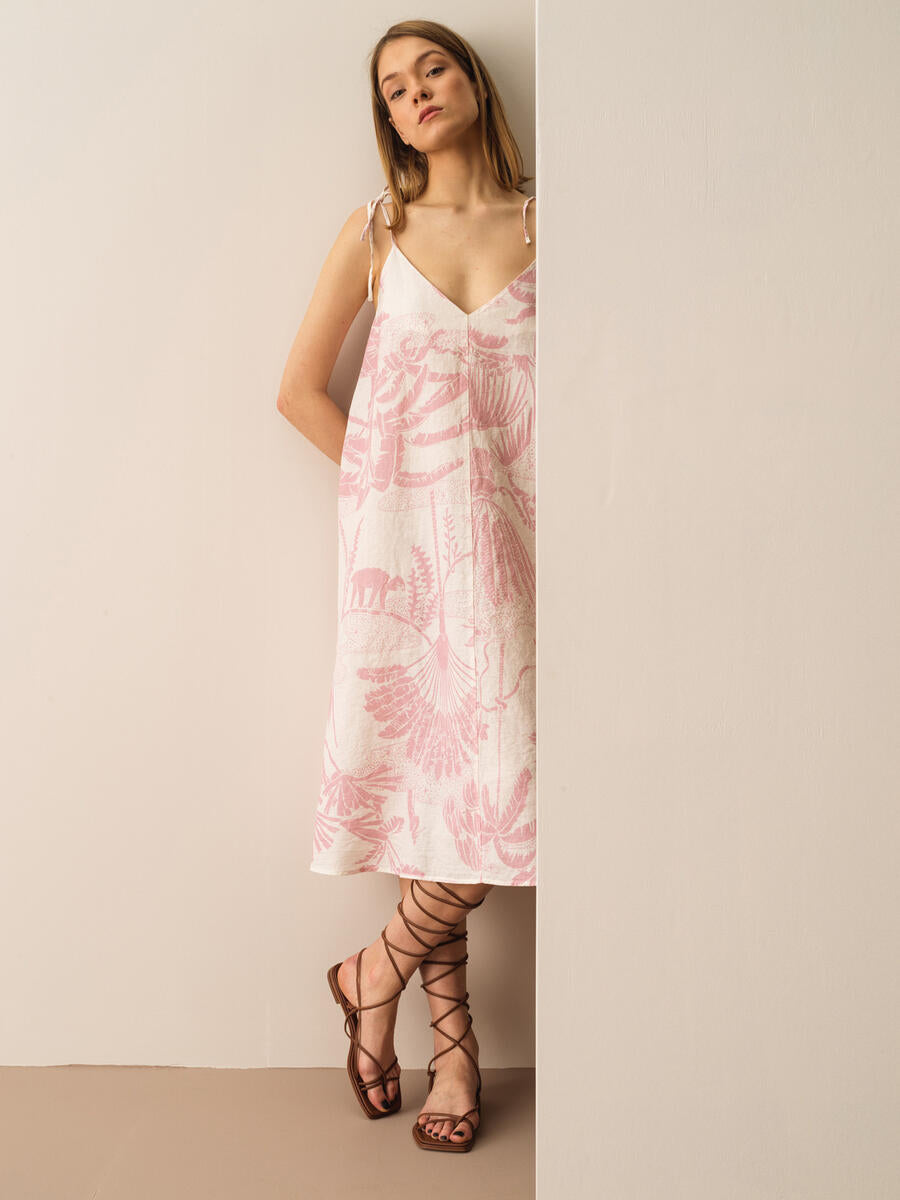 Xint Pink Linen Dress