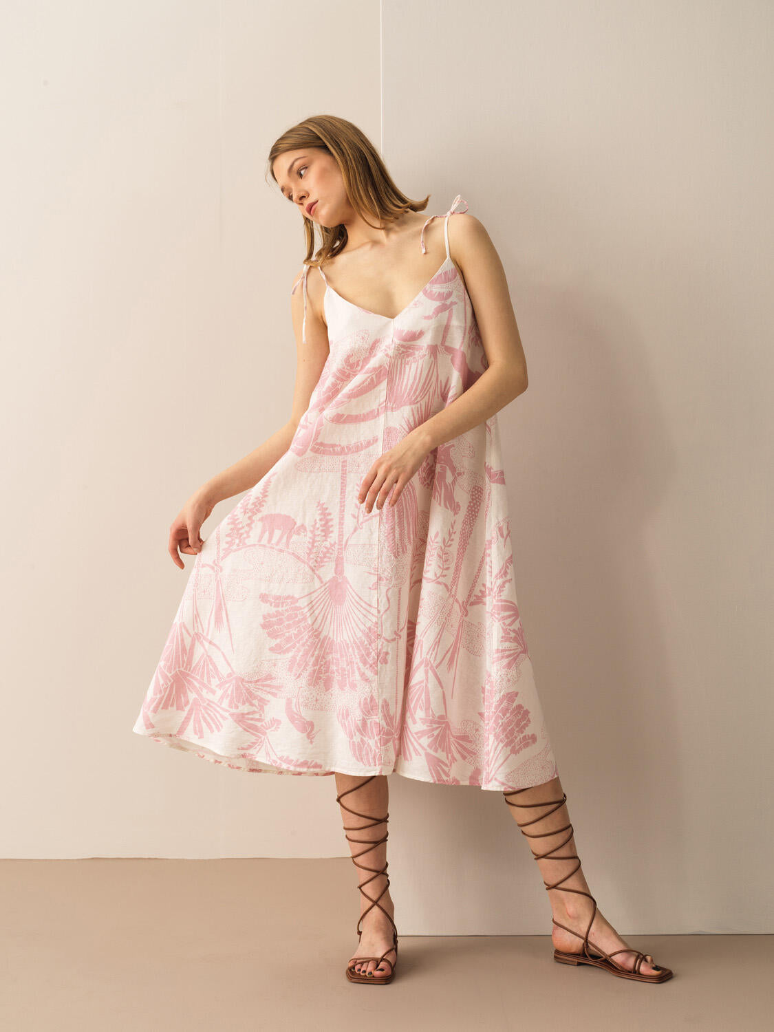 Xint Pink Linen Dress
