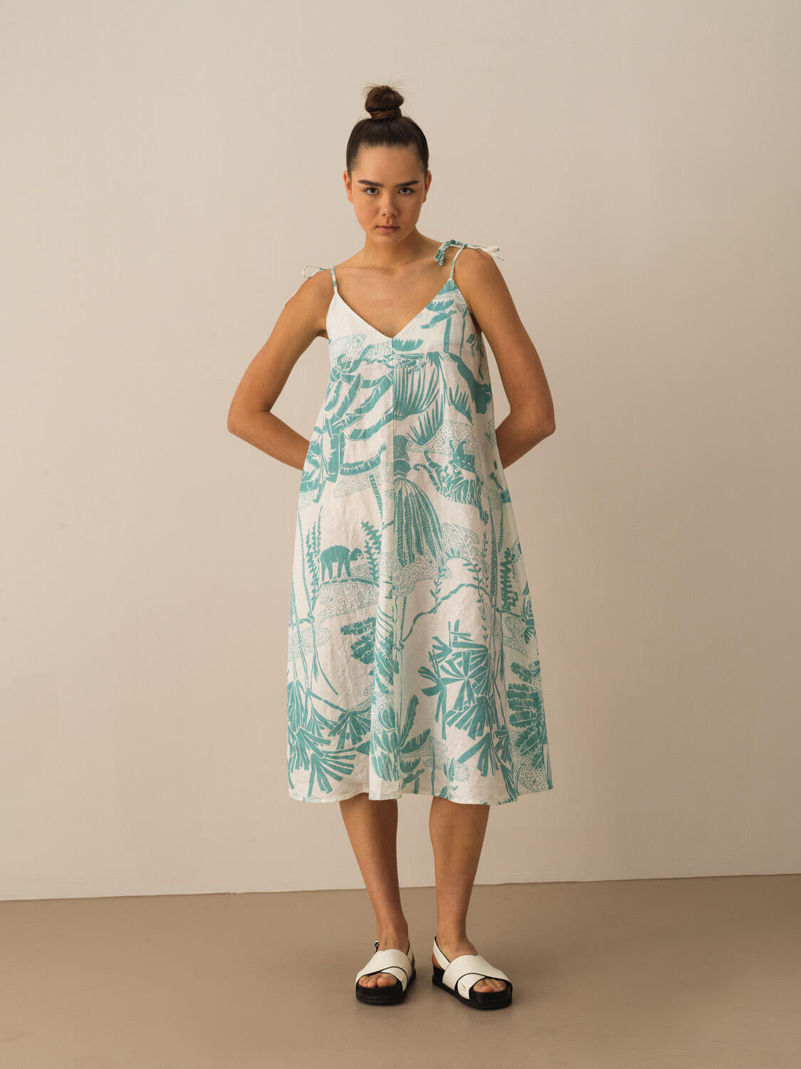 Xint Green Linen Dress