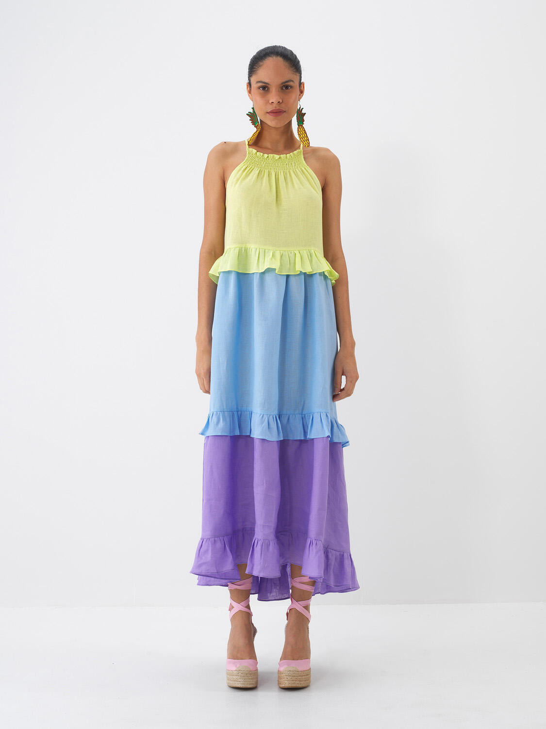Xint Multi-Colored Dress With Tiered Design