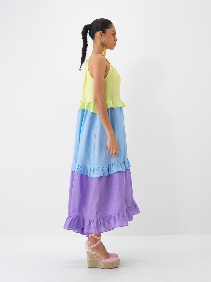 Xint Multi-Colored Dress With Tiered Design