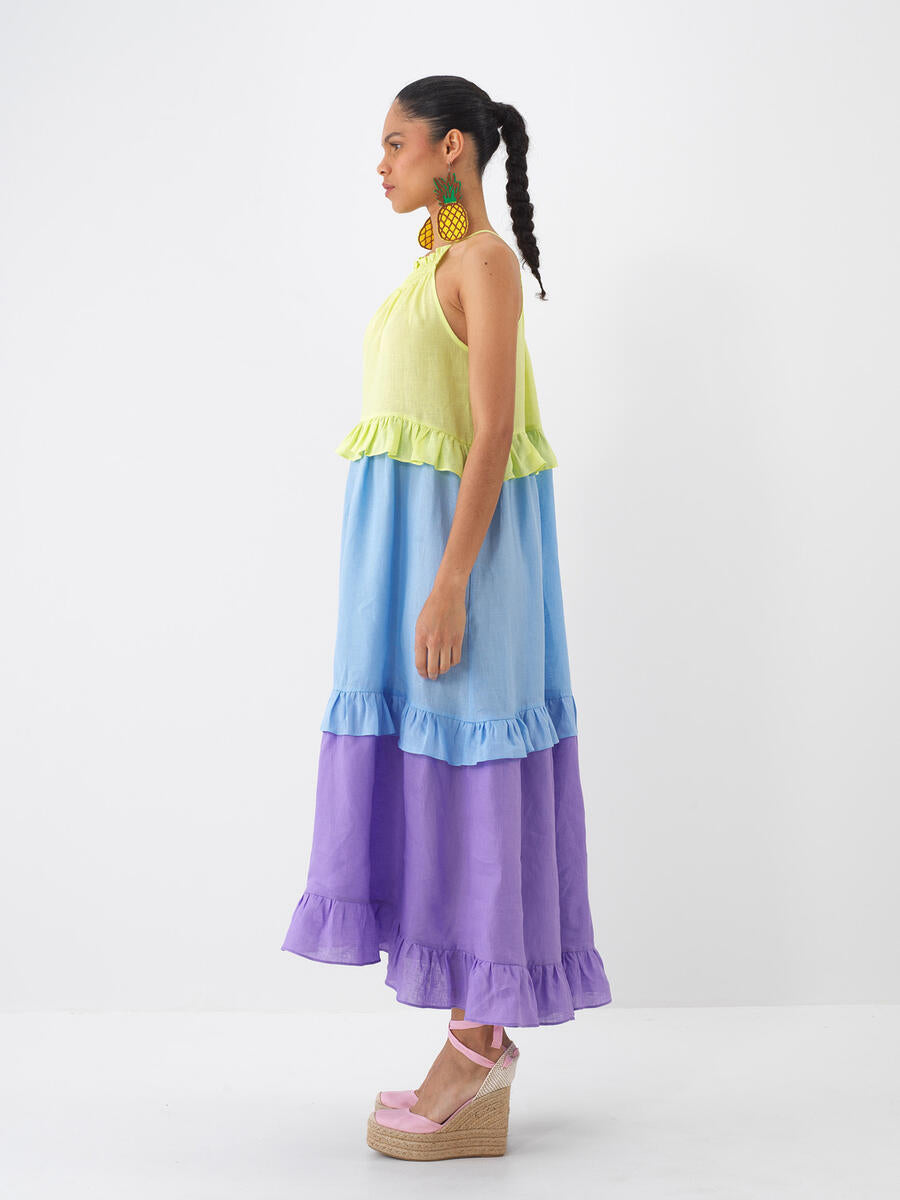 Xint Multi-Colored Dress With Tiered Design