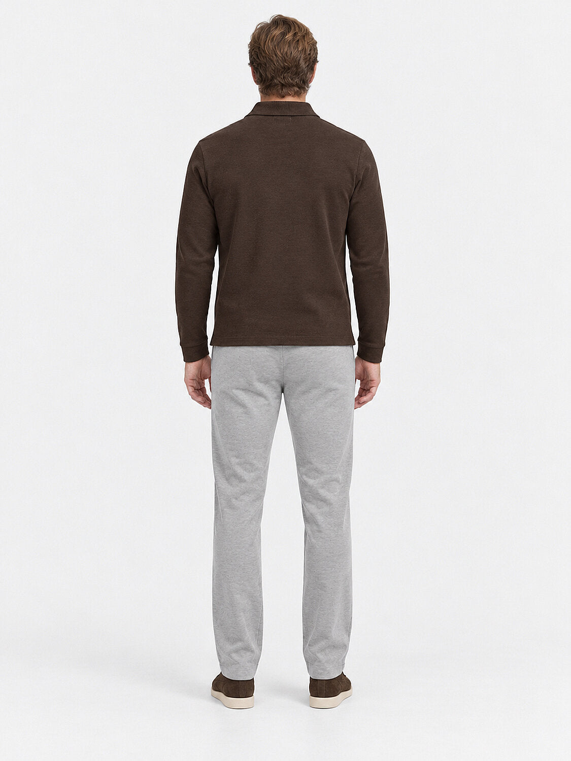 Dark Brown Classic Collar Polo With Logo