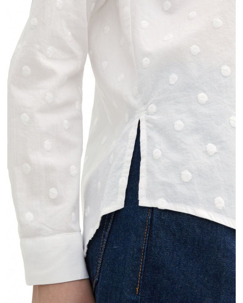 Tom Tailor White Shirt With Dotted Texture