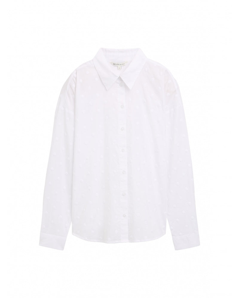 Tom Tailor White Shirt With Dotted Texture
