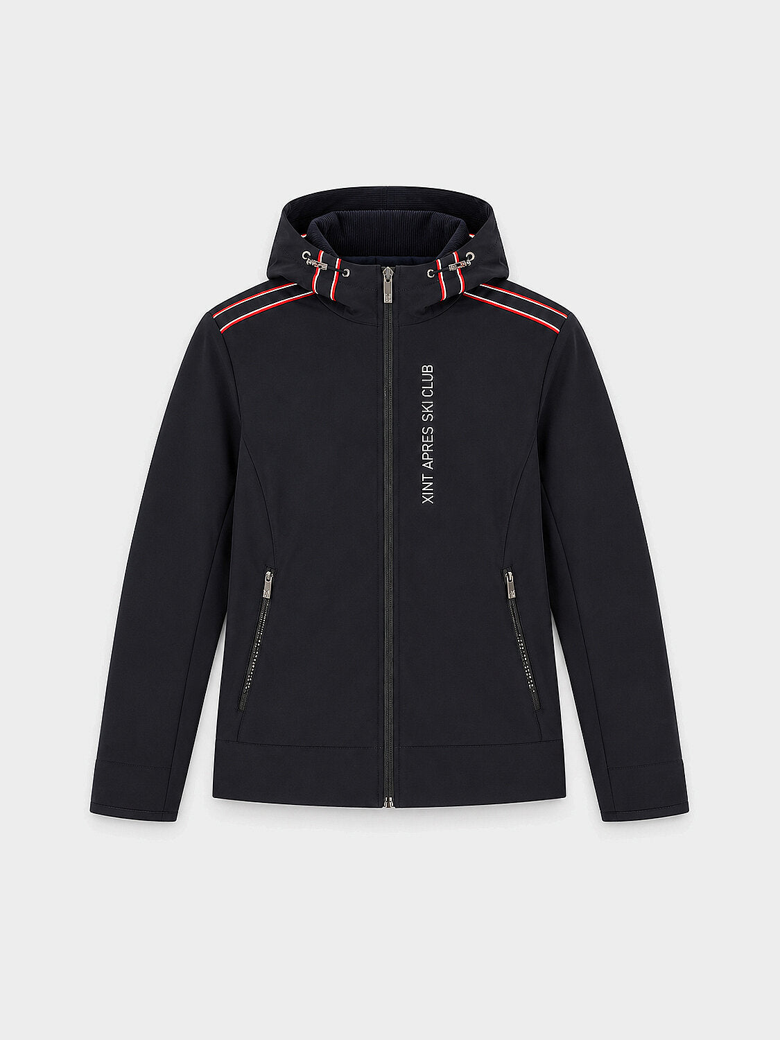 Xint Navy Flexible Textured Regular Fit Coat