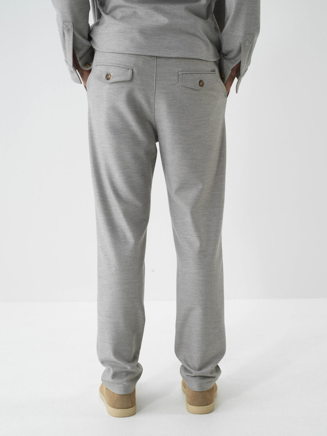 Xint Grey Flexible Textured Regulat Fit Jogger Pant