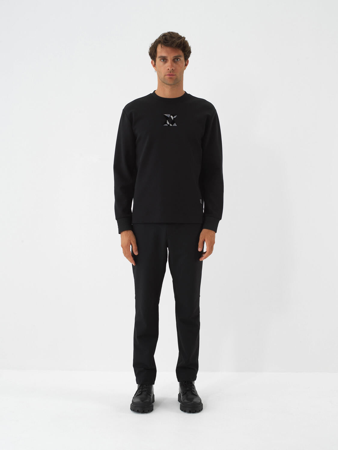 Xint Black Flexible Textured Regular Fit Jogger Pants