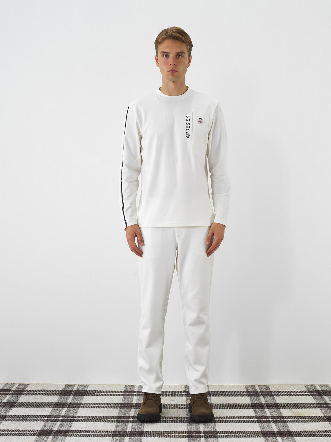 Xint Offwhite Flexible Textured Regular Fit Sweater