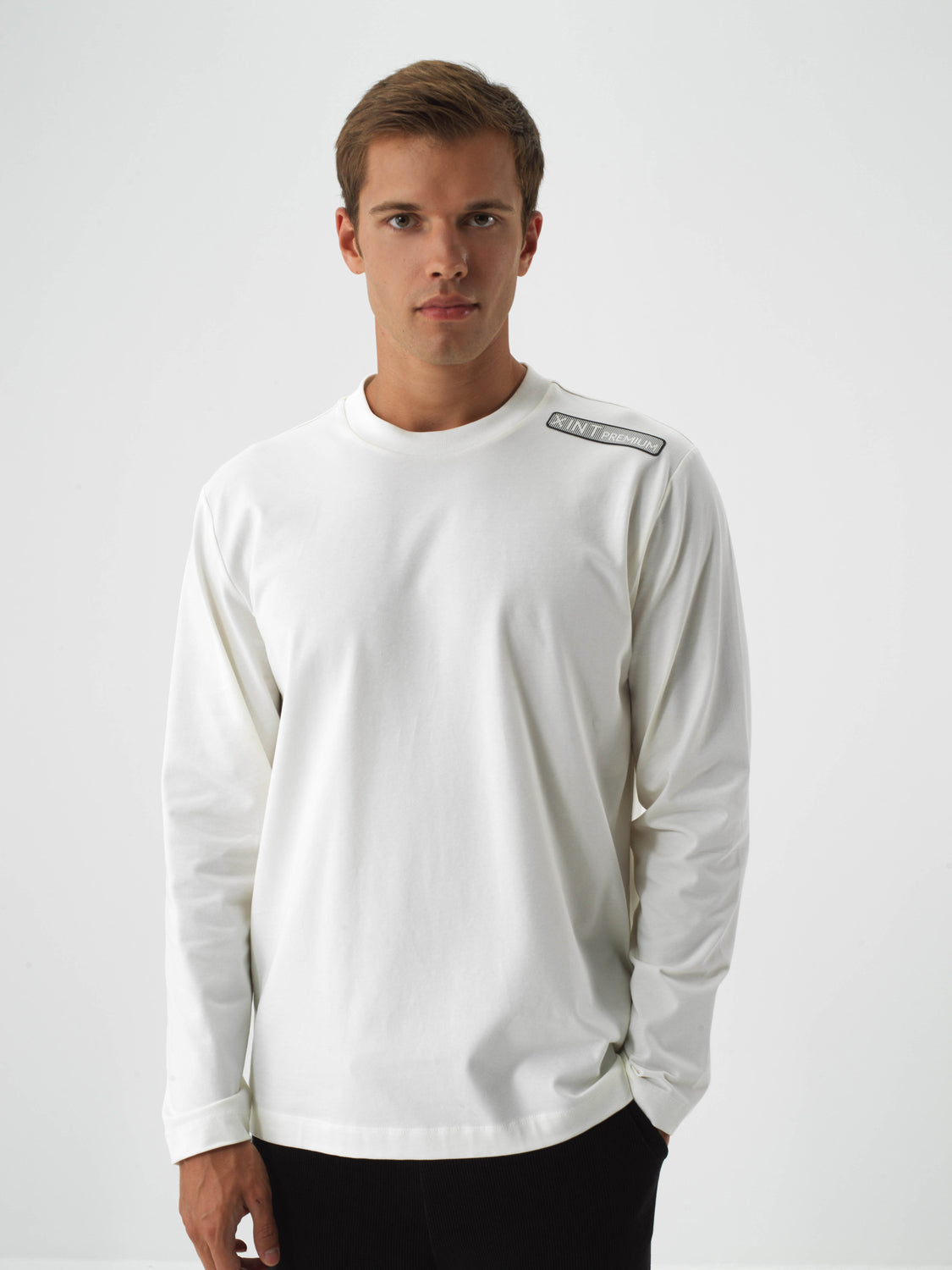Xint Cotton Offwhite Regular Fit Long Sleeve Pullover