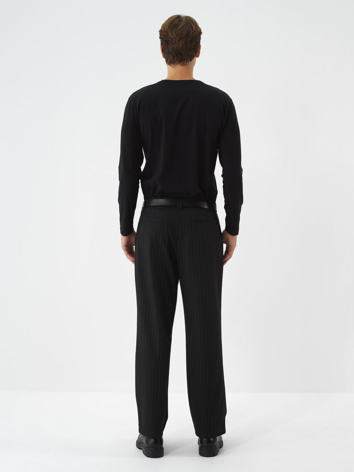 Xint Black Textured Slim Fit Long Sleeve T-Shirt